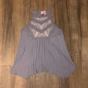 Light purple Halter tank top with white designs